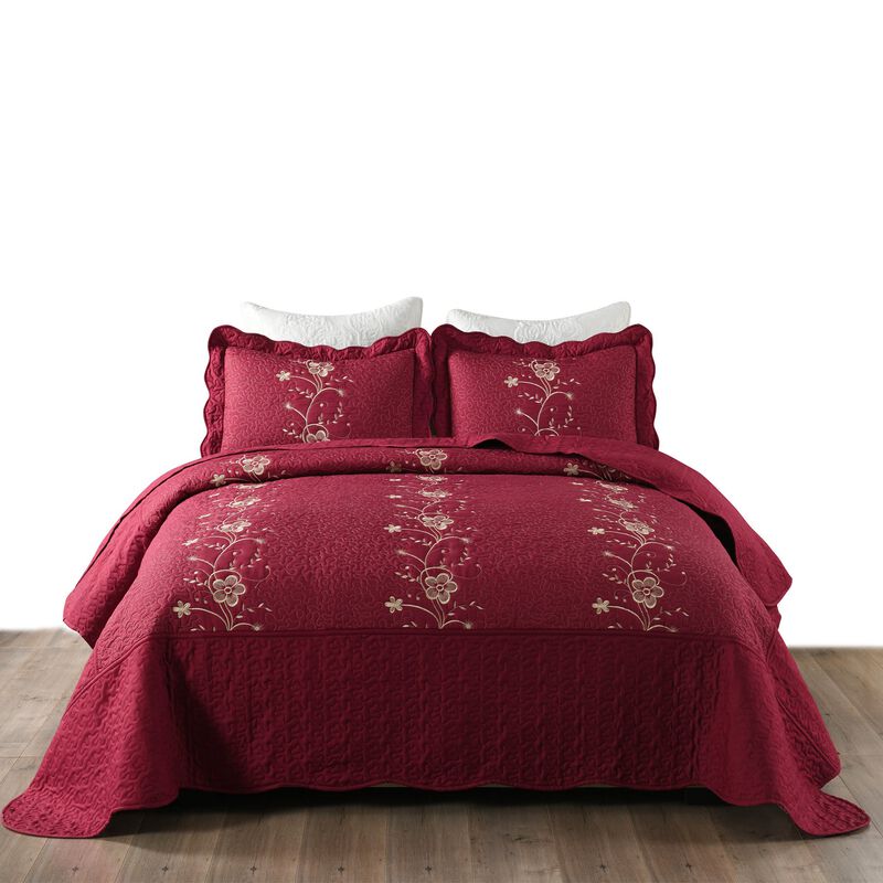 MarCielo 3 Piece Lightweight Bedspread Quilt Set Lapaz