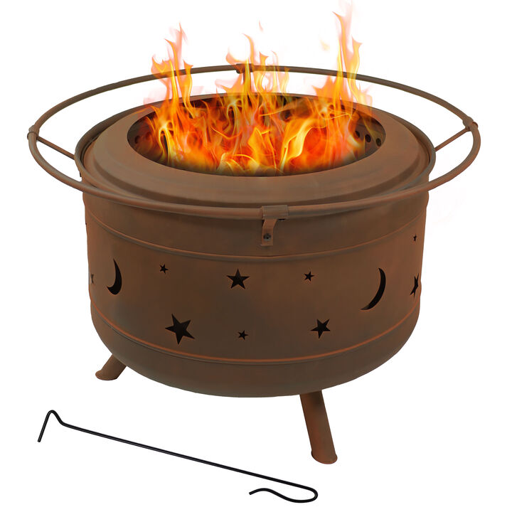 Sunnydaze 30 in Cosmic Steel Smokeless Fire Pit with Log Poker and Cover Sunnydaze 30 in Cosmic Steel Smokeless Fire Pit with Log Poker and Cover