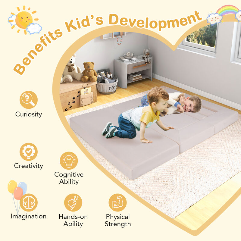 9-Piece Climb and Crawl Playset for Kids Indoor Playground with Soft Play Elements