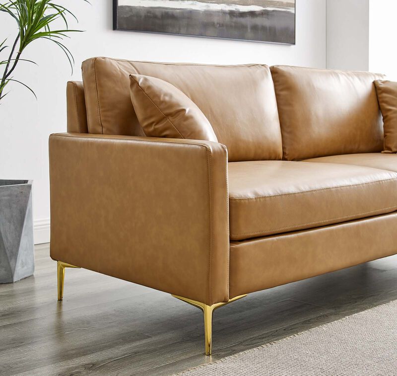 Juliana Vegan Leather Sofa Brown EEI-4448-TAN