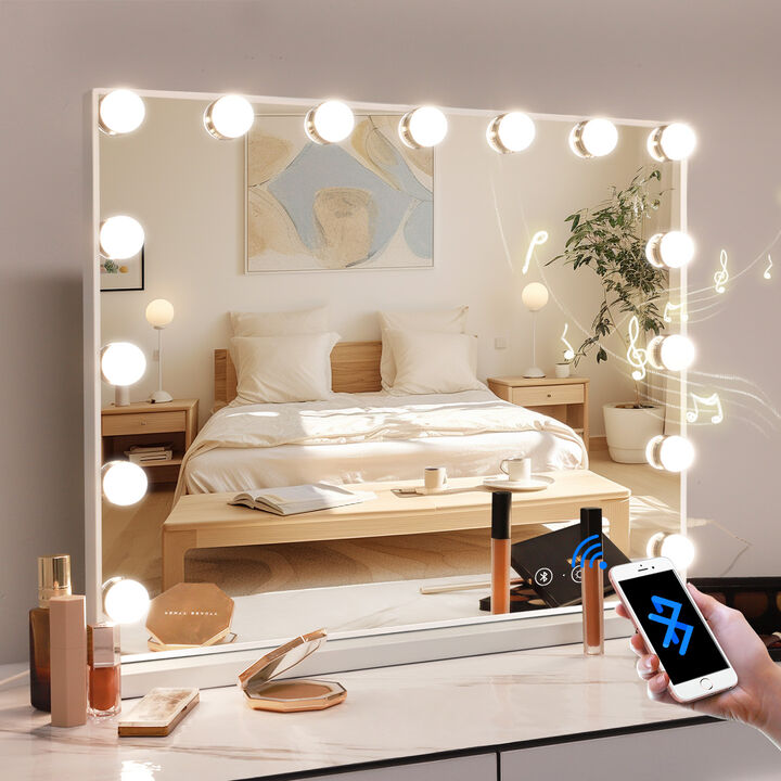 23''x19'' Hollywood Vanity Mirror with Lights Bluetooth