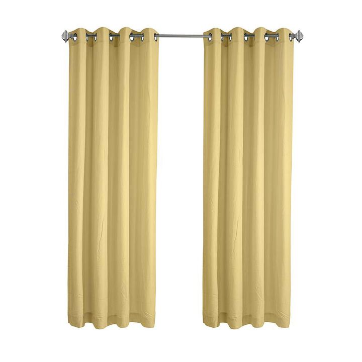Habitat Harmony Light Filtering Crinkled Texture on Supple Drapeable Flowing Fabric Grommet Curtain Panel 52" x 84" Yellow