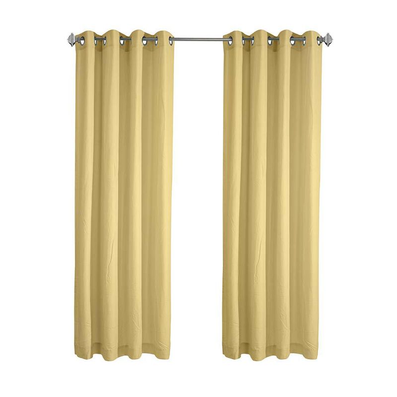 Habitat Harmony Light Filtering Crinkled Texture on Supple Drapeable Flowing Fabric Grommet Curtain Panel 52" x 84" Yellow