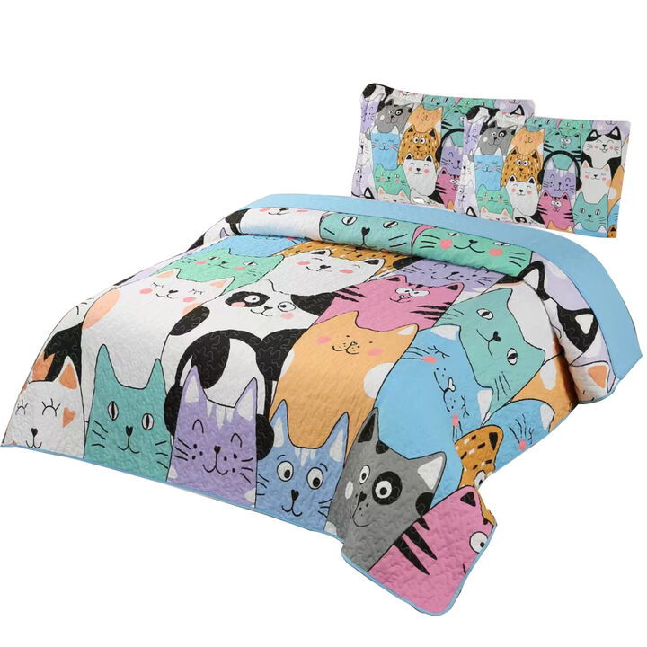 MarCielo Kids Girls Quilt Set Bedspread Coverlet Set Full
