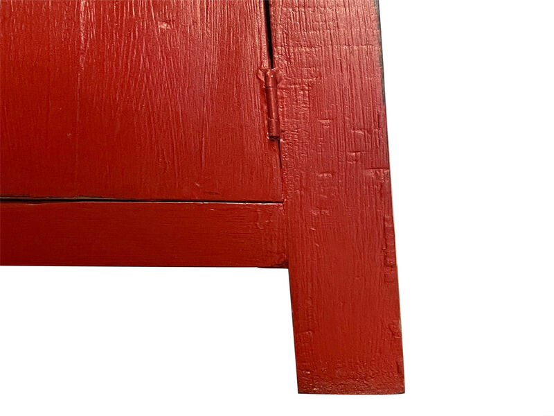 Shabby Chic Cottage 21 in. Red Rectangular Wood End Table