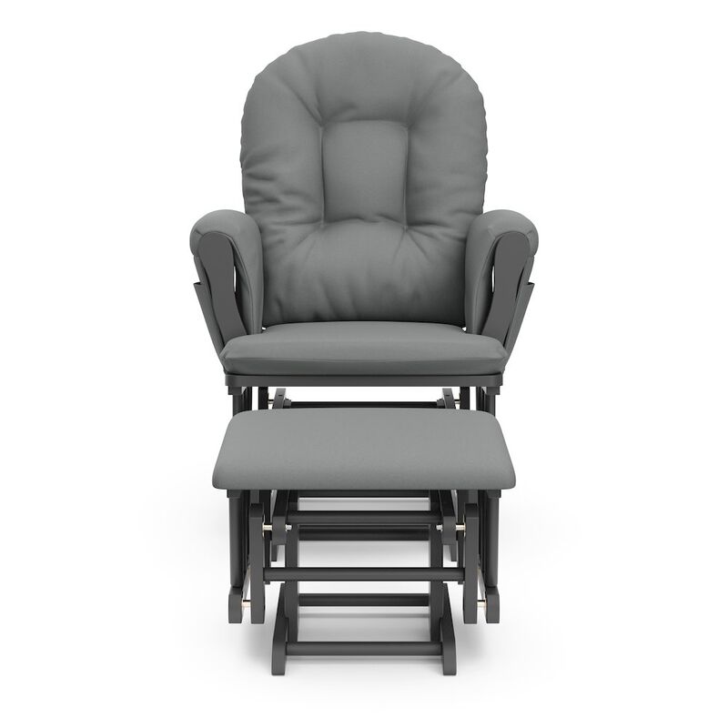 Storkcraft Hoop Glider and Ottoman - Gray with Gray