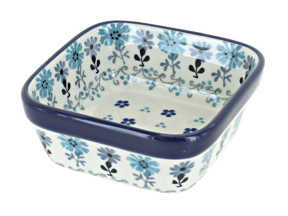 Blue Rose Polish Pottery Teresa Small Square Dish