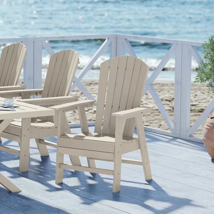 WestinTrends Dylan Outdoor Patio Shell-back Adirondack Dining Chair Weather Resistant