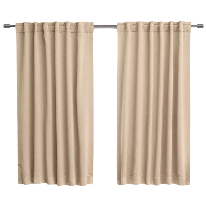 Set of 2 Thermal Blackout Curtain Panels – Light-Blocking & Noise-Reducing Drapes