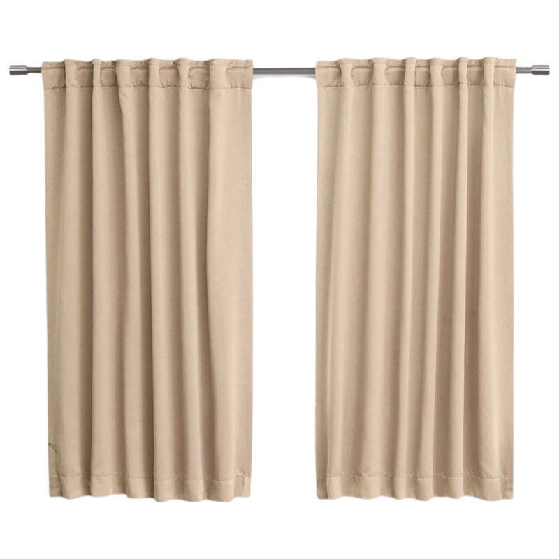 Set of 2 Thermal Blackout Curtain Panels – Light-Blocking & Noise-Reducing Drapes