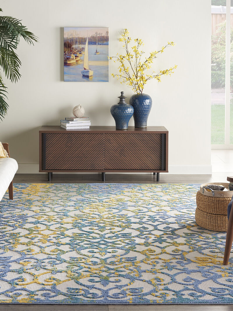 Aloha ALH21 Ivory/Blue 9' x 12' Rug