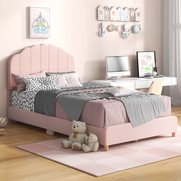 Height-Adjustable Headboard Bed Frame with Sturdy Wooden Slats, Modern Platform Design for Comfort and Support