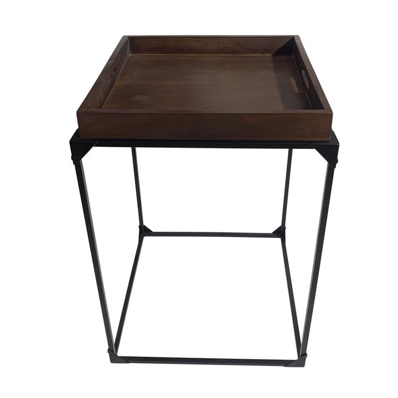 Carolina Living Cooper Tray Table - Elm - Black