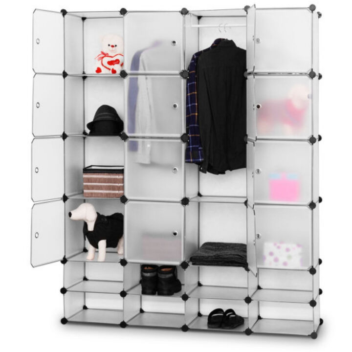 16+8 Cubes Portable Clothes Closet Storage Cabinet