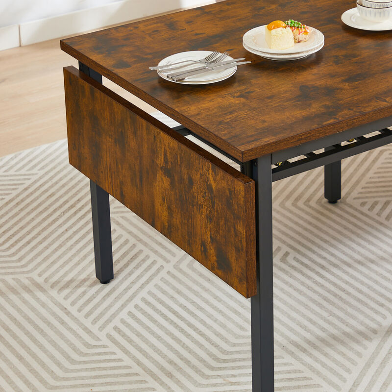 Rustic Folding Dining Table - 63.2" L X 35.5" W X 30.5"