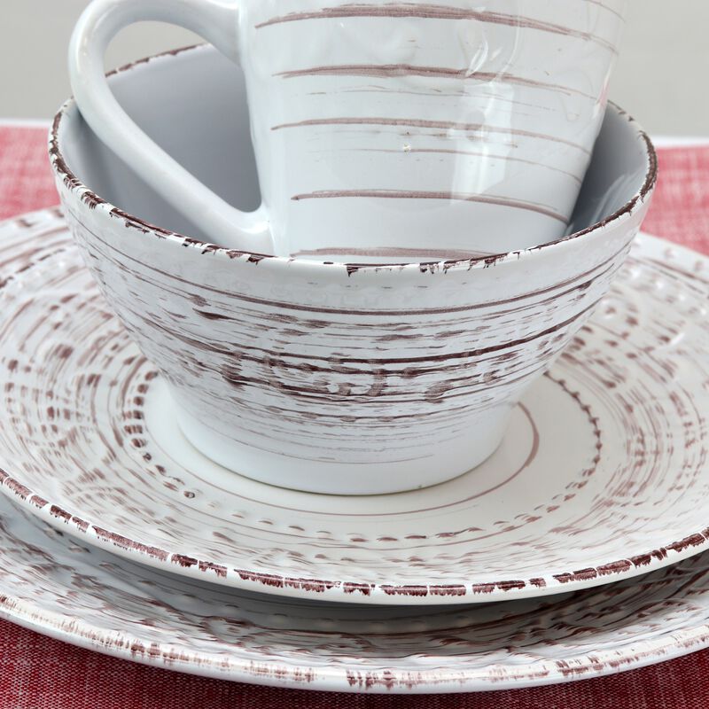 Elama Malibu Sands 16-Piece Dinnerware Set in Shell