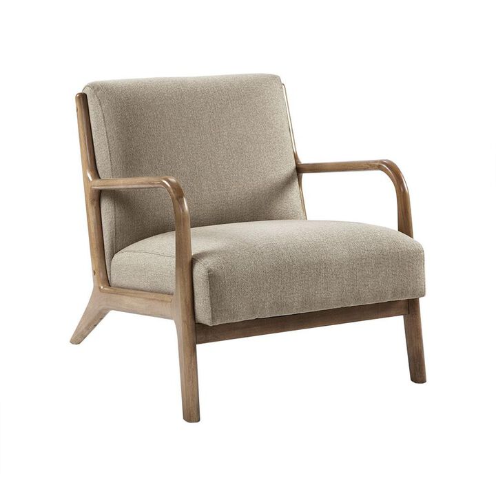 Starlight Canyon Home Gray Accent Chair with Rubber Solid Wood Frame for Living Room or Bedroom