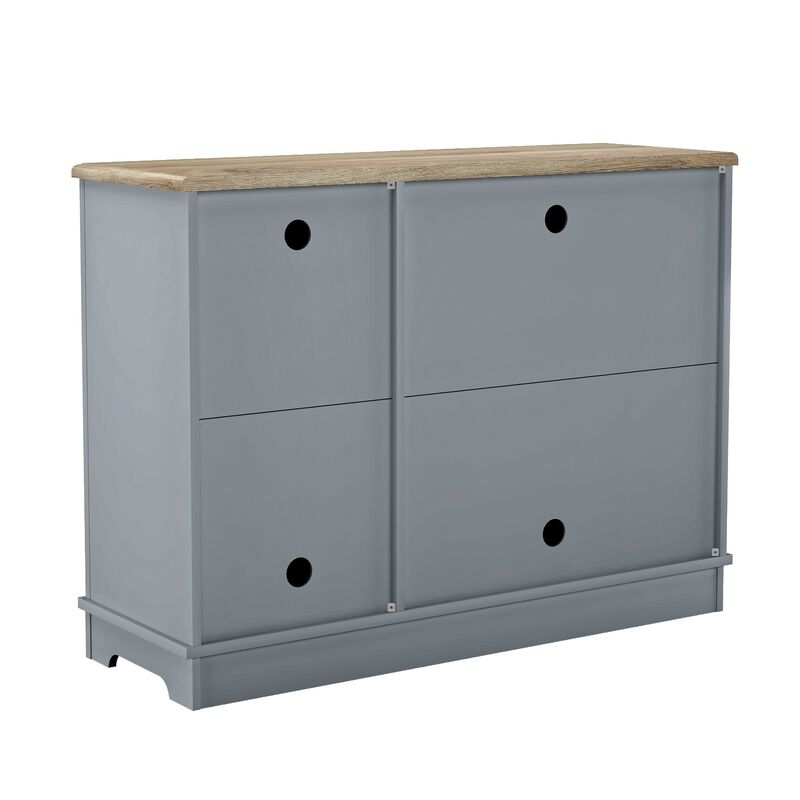 FESTIVO Versatile Buffet Cabinet with Glass Doors and Adjustable Shelves