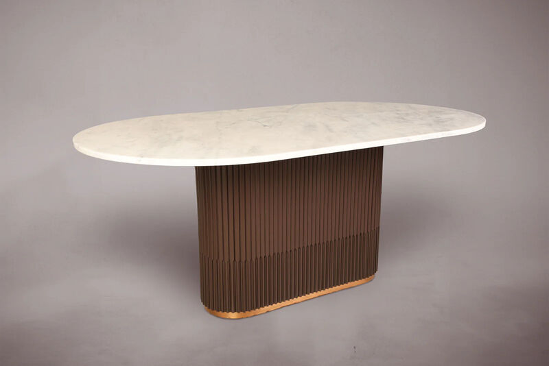 Oval Marble Dining Table 72"