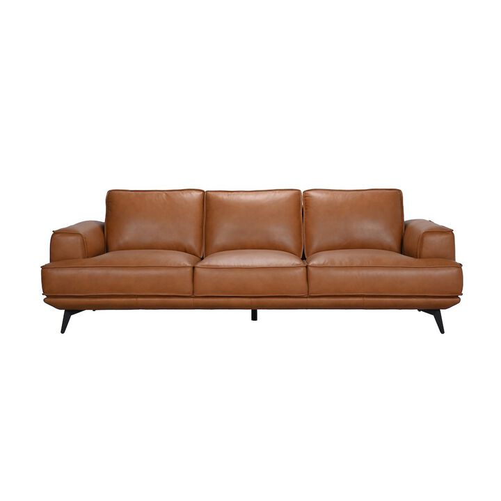 Porter Designs Pirelli Full-Grain Leather Sofa, Brown