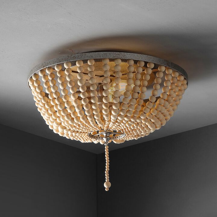Allison Wood Beaded/Metal LED Flush Mount