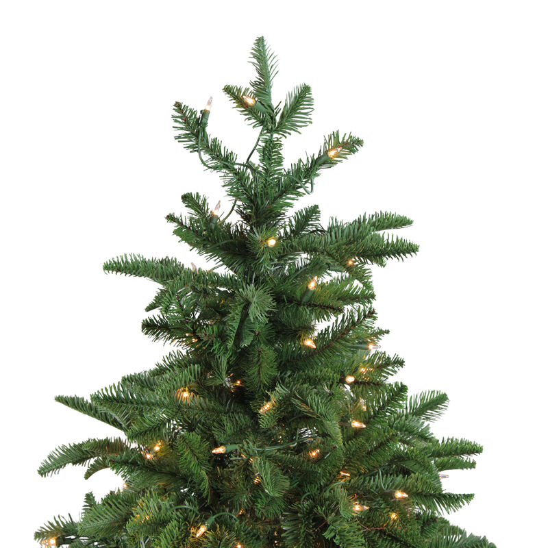 4.5' Pre-Lit Potted Sierra Norway Spruce Slim Artificial Christmas Tree  Clear Lights