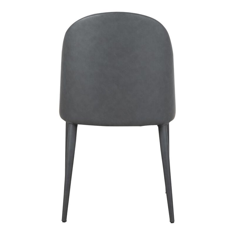 Moe's Home Collection Burton Dining Chair Black Fade Vegan Leather-Set Of Two