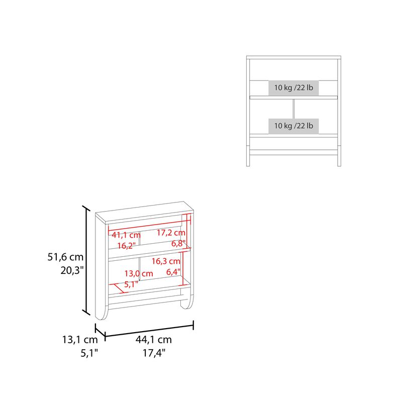 Huslia Medicine Cabinet 20.30" H, with 2 Shelves and 2 Doors, White