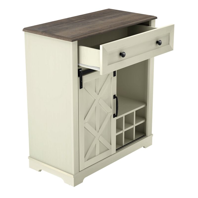 FESTIVO Rustic Chic Wine Cabinet with Glass Holder & Wine Rack