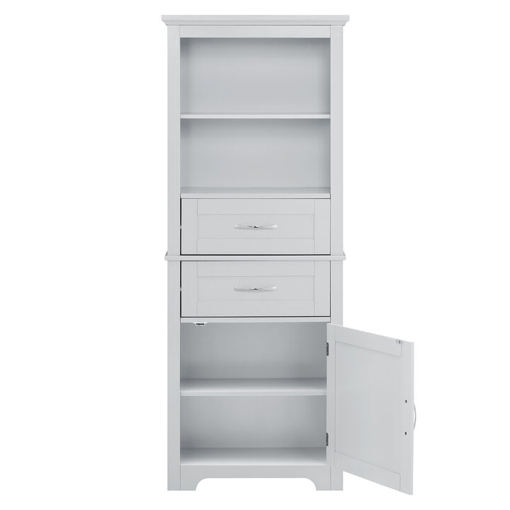 Gray Wood 11.82 in. Pantry Cabinet with Shelve and Storage
