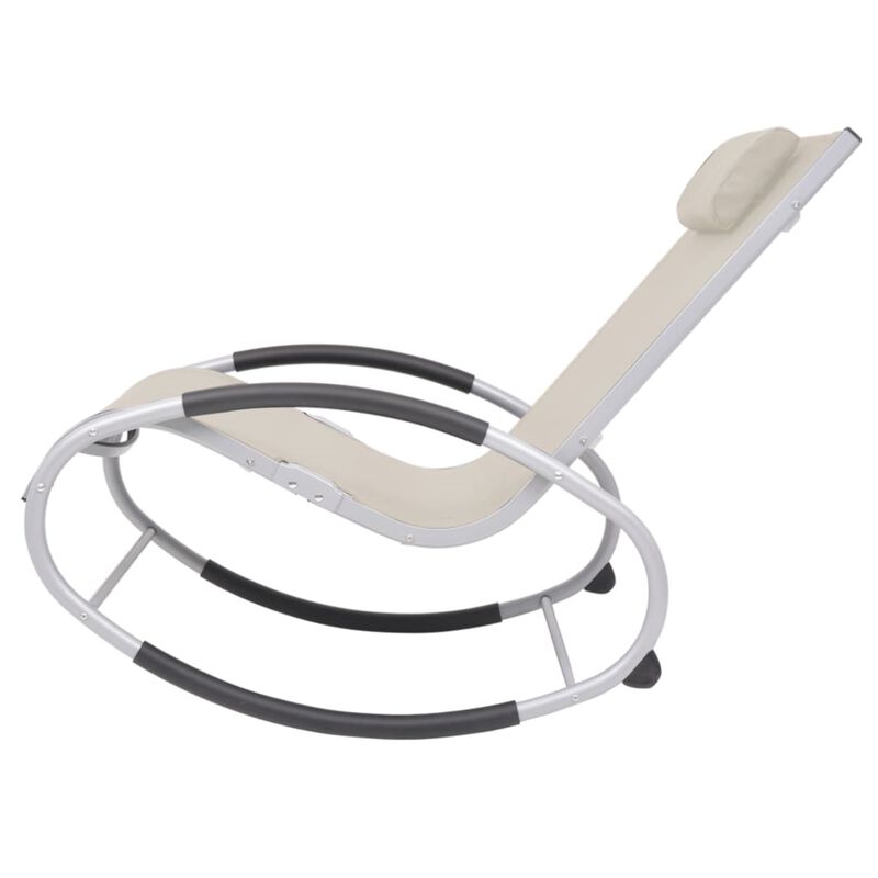 vidaXL Outdoor Rocking Chair Cream Textilene
