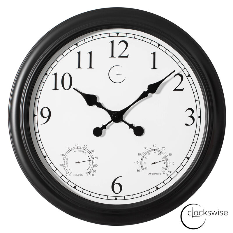 24" Outdoor Wall Clock Thermometer Combo