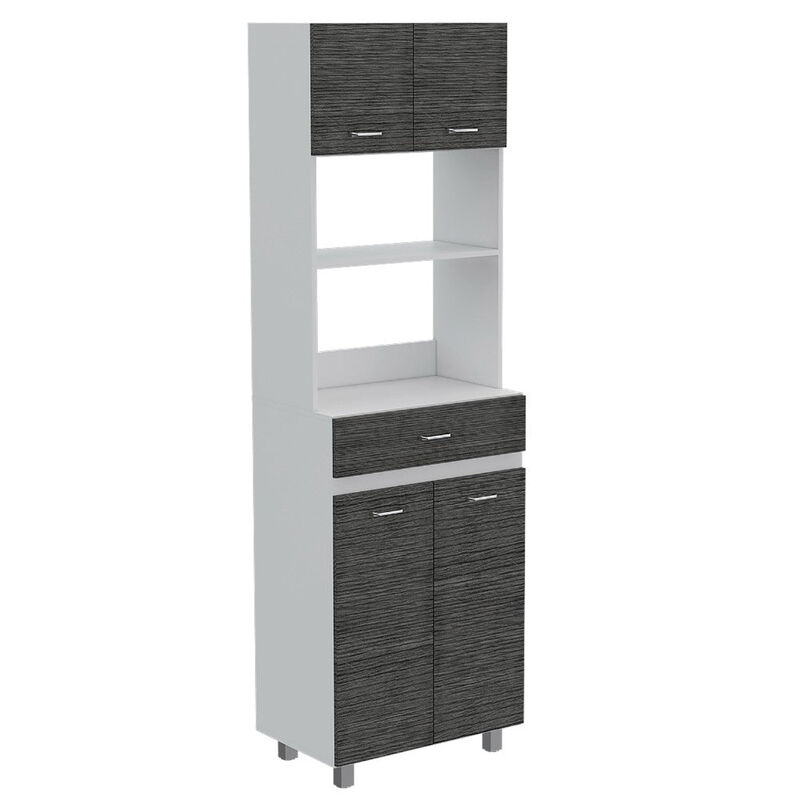 Microwave Cabinet Madison, Kitchen, White / Smoky Oak