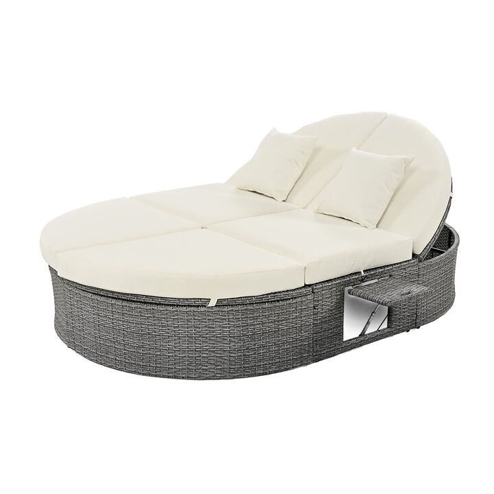 Merax  2-Person Daybed with Cushions and Pillows Outdoor Sun Bed Patio