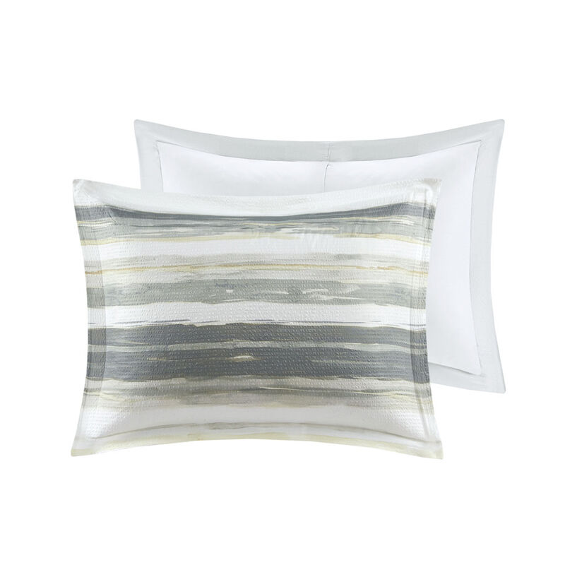 Gracie Mills Javier 8-Piece Tranquil Seersucker Stripe Comforter and Quilt Set Collection