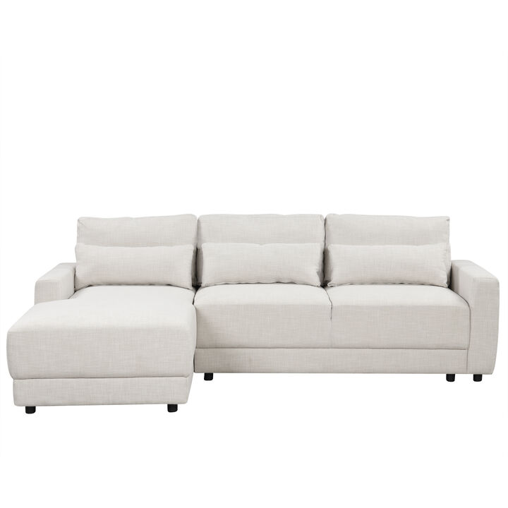 Merax L-shaped Modular Sectional Sofa  with 3 Pillows