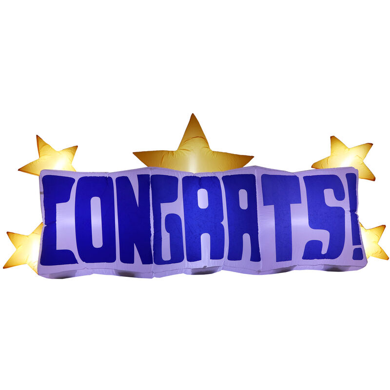 Sunnydaze Congrats Graduation LED Inflatable Party Decoration - 8 ft