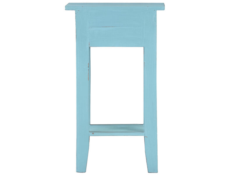 Shabby Chic Cottage 11.8 in. Square Solid Wood End Table with 1 Drawer