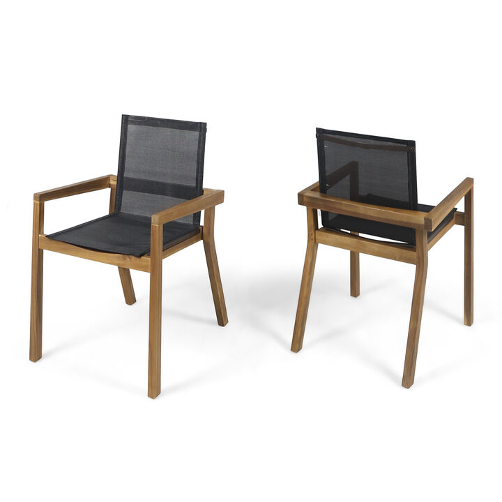 Merax 2 Pieces Dining Chairs for Outdoor Indoor