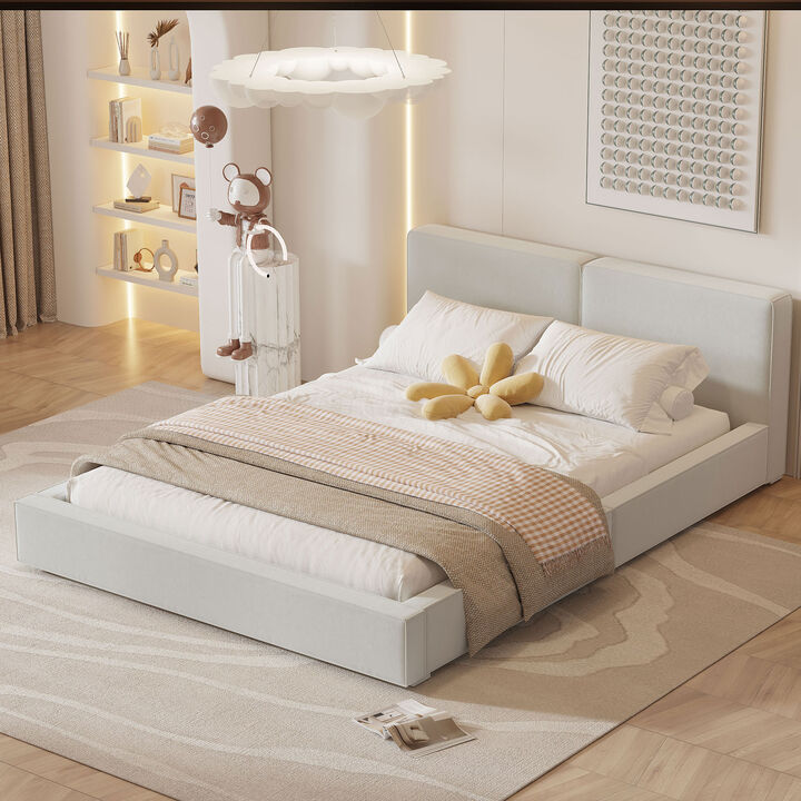 Merax Velvet Upholstered Platform Bed