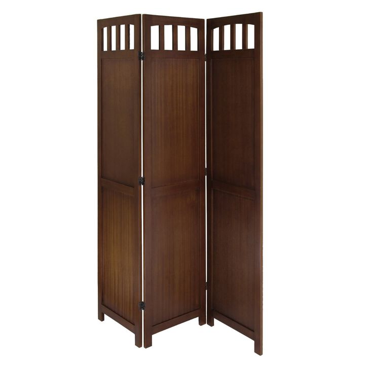Foldable 3-Panel Wooden Room Divider Stylish Privacy Partition Screen