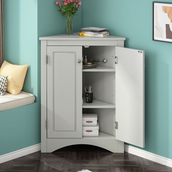 Adjustable Shelves Triangle Bathroom Storage Cabinet