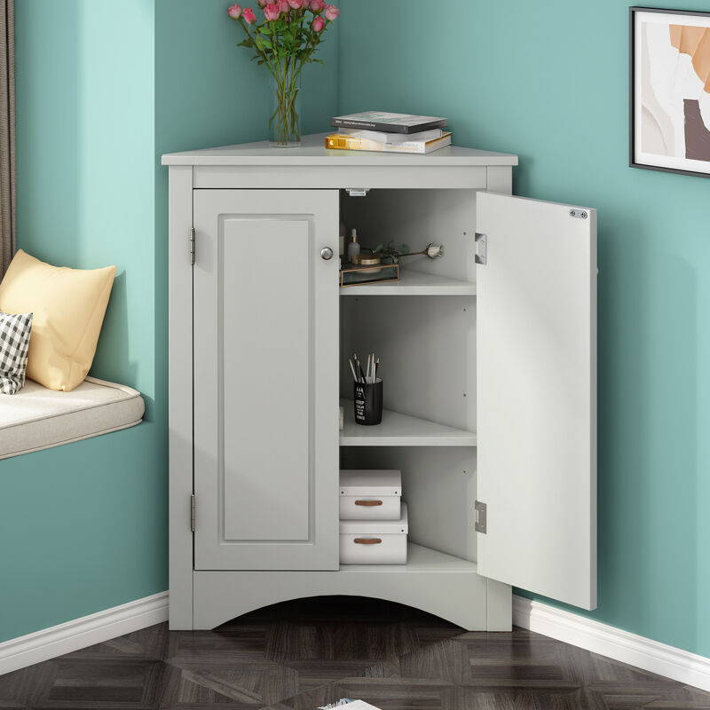 Adjustable Shelves Triangle Bathroom Storage Cabinet
