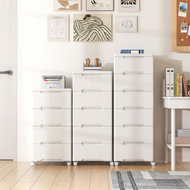 Hivvago Rolling Storage Cabinet with Universal Wheels and Drawers