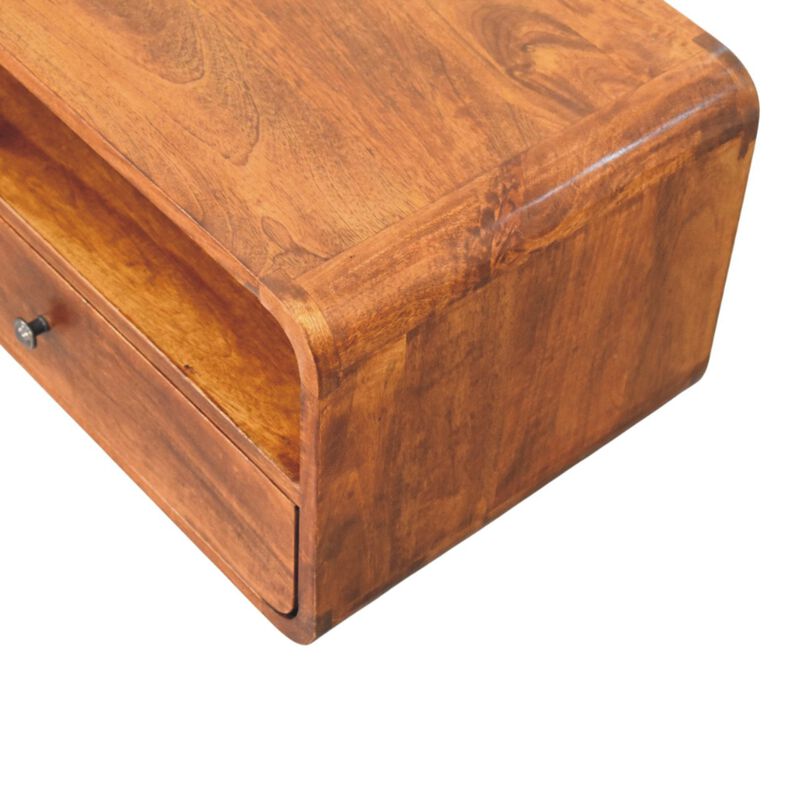 Artisan Furniture Solid Wood Avora Wall-Mounted Chestnut Nightstand
