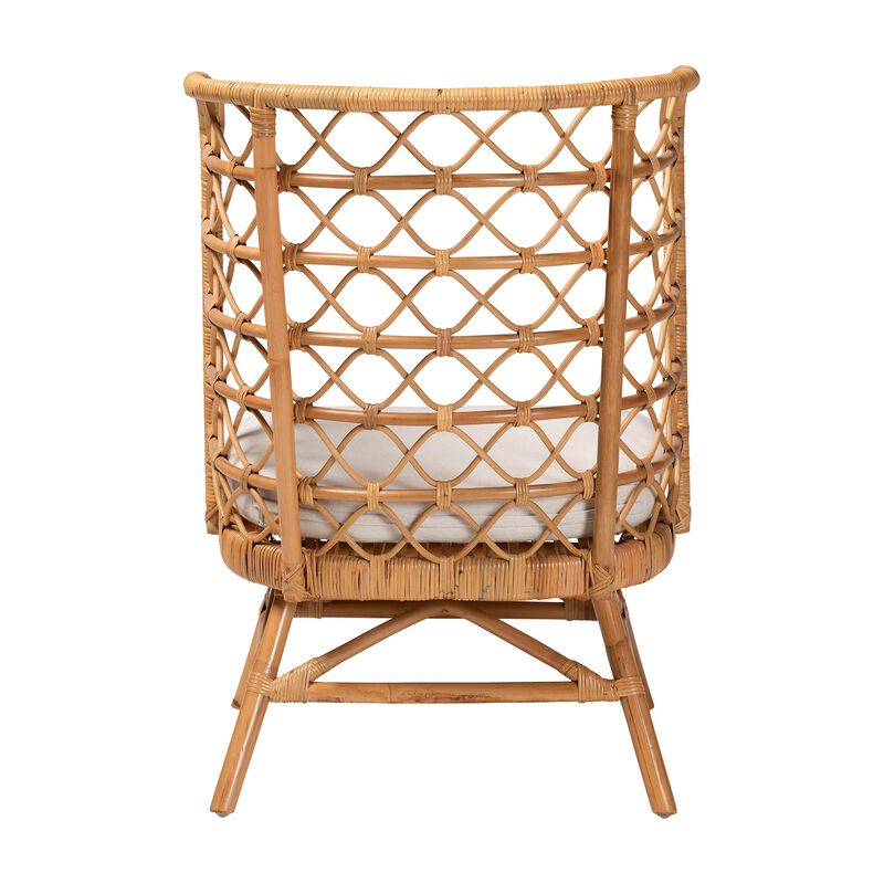 bali & pari Tania Bohemian Light Honey Rattan Accent Chair