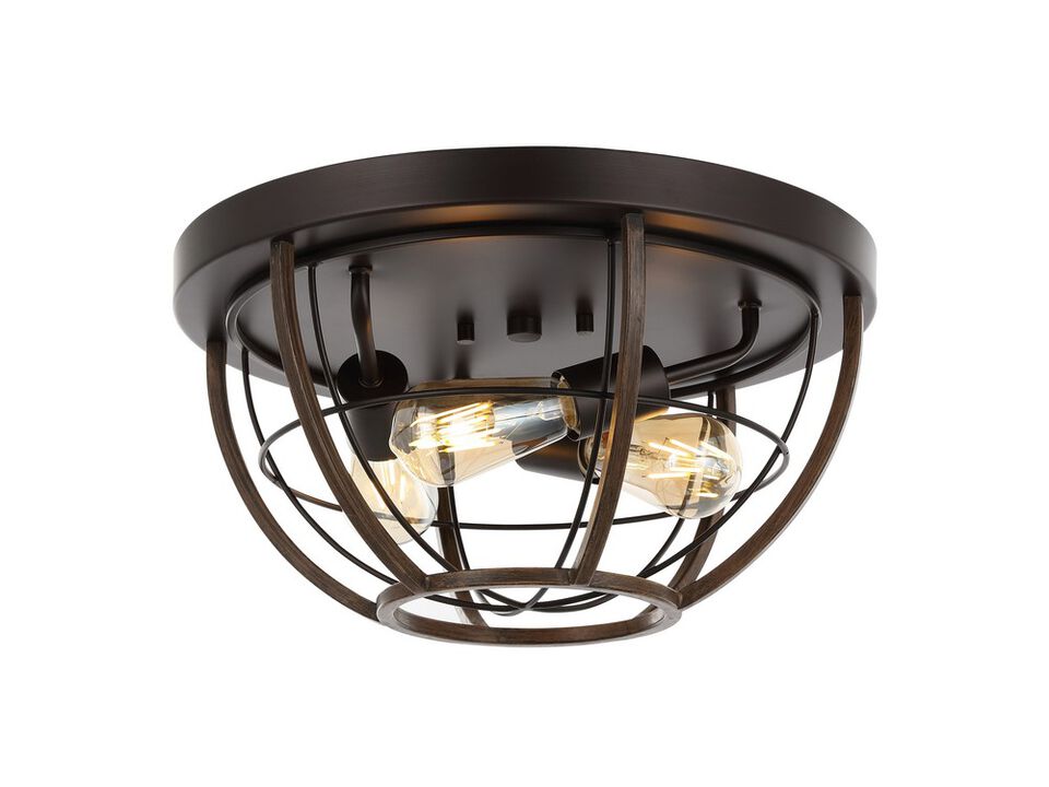 Lyla 3-Light Rustic Farmhouse Iron LED Flush Mount