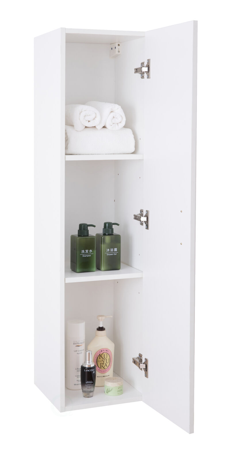 Modern Long Bathroom Wall Mounted Cabinet, White