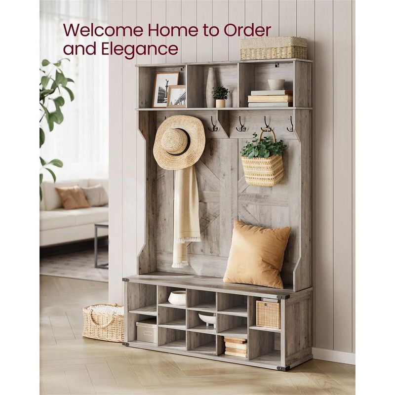 Hall Tree with Bench and Shoe Storage