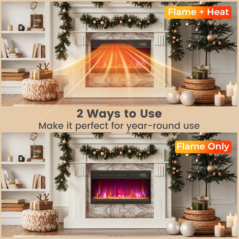 Electric Fireplace Insert with Remote Control for Convenient Home Heating and Ambiance